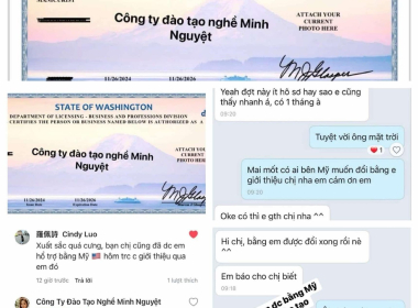 HỌC VIÊN ĐỔI TỪ BẰNG NAIL VIỆT NAM SANG BẰNG MỸ THÀNH CÔNG NHỜ CÔNG TY  ĐÀO TẠO NGHỀ MINH NGUYỆT