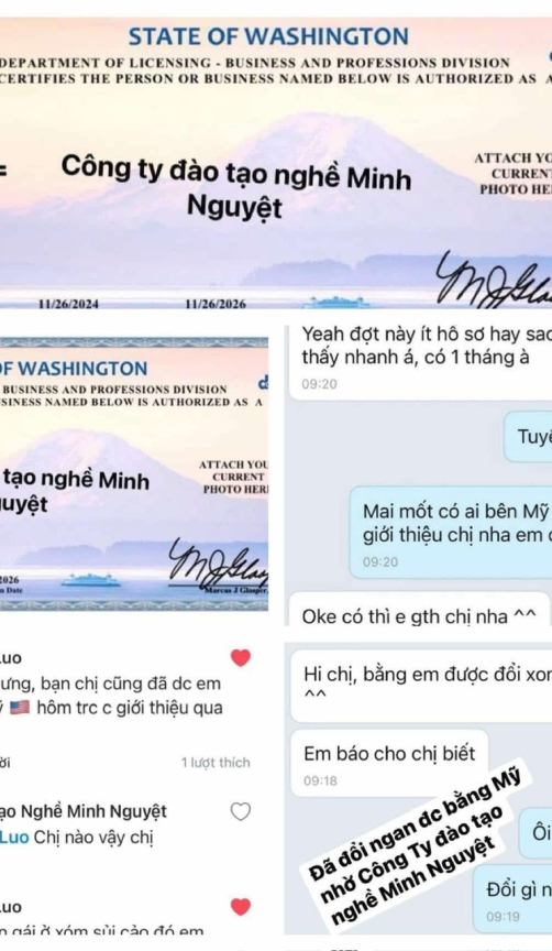 HỌC VIÊN ĐỔI TỪ BẰNG NAIL VIỆT NAM SANG BẰNG MỸ THÀNH CÔNG NHỜ CÔNG TY  ĐÀO TẠO NGHỀ MINH NGUYỆT